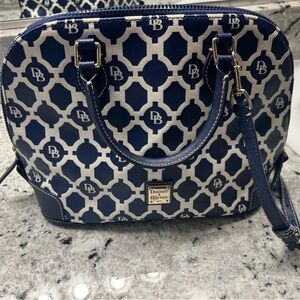 Dooney & Bourke Blue and White Satchel